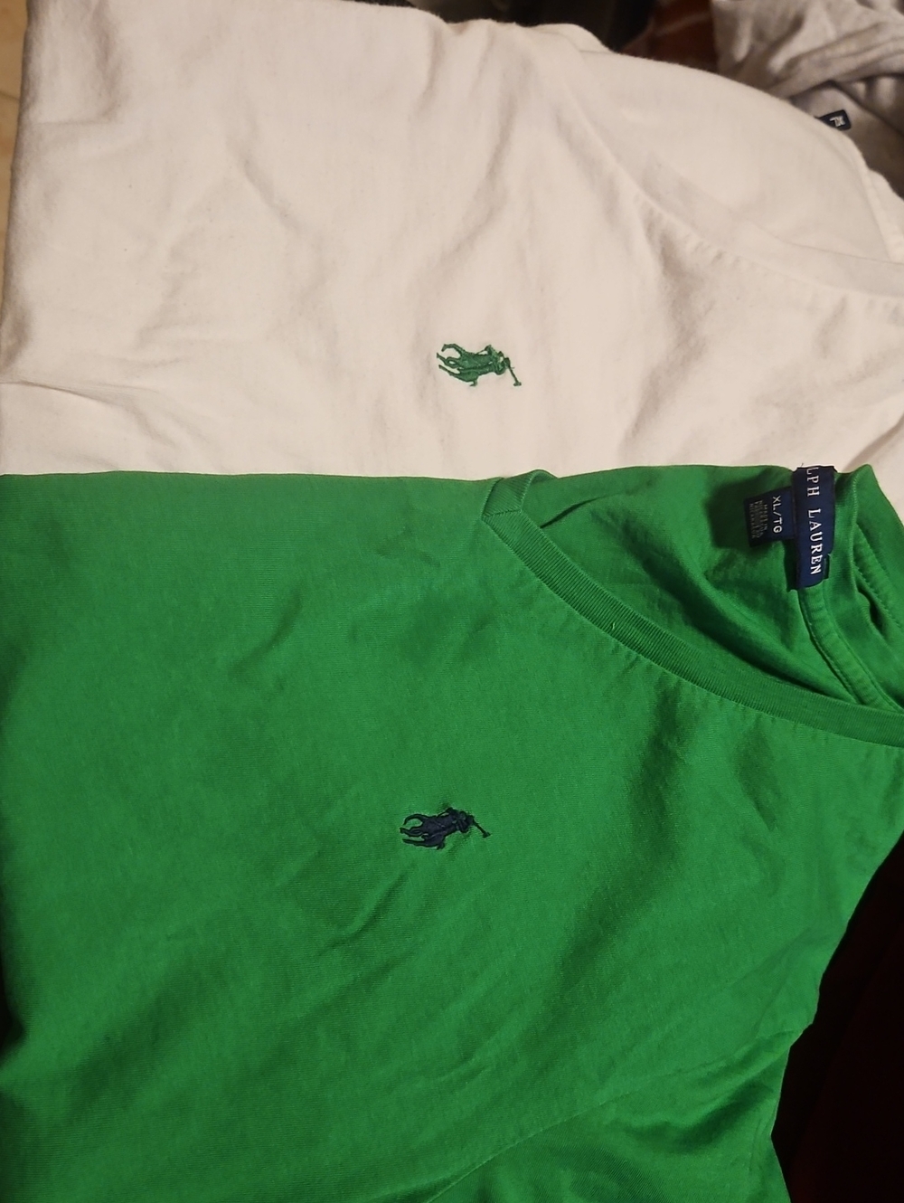 Ralph Lauren White & Green Short Sleeve Crew Neck Polo T-Shirts-2 (24)